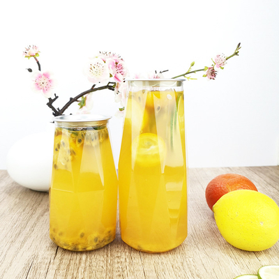 Bentuk Berlian 380ml Botol Plastik PET Dengan Penutup Tarik Mudah Jus Dingin